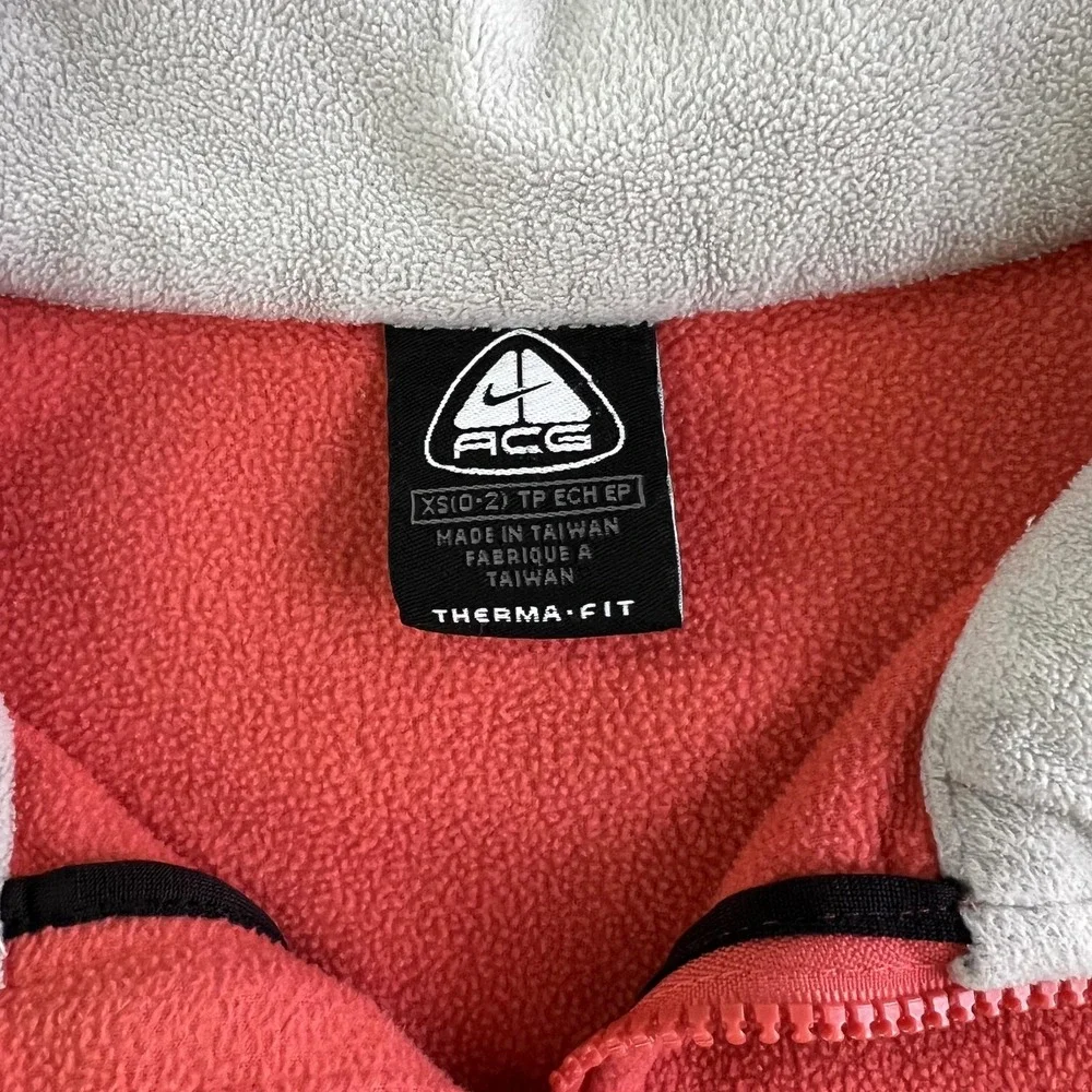 Nike ACG Fleece Jacket Womens XS‎ Red Therma-Fit Full Zip Outdoor Hiking Warm